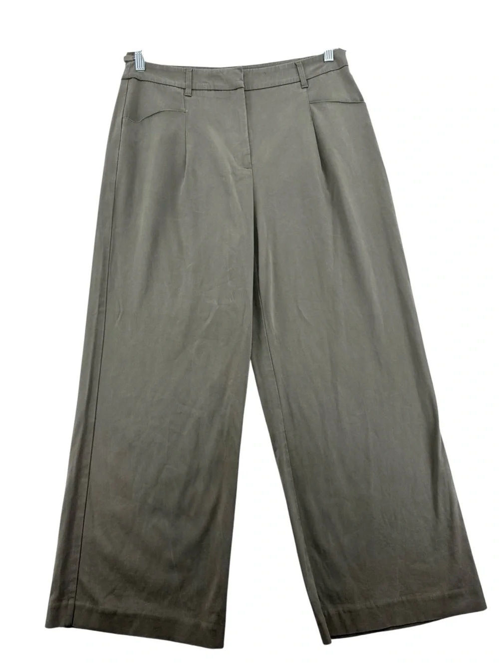 Classic Wide-Leg Pants in Olive - Picture 4 of 9